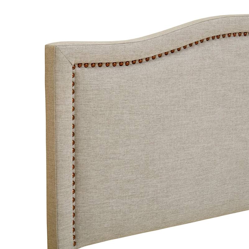 Elegant Upholstered Panel Headboard with Adjustable Metal Legs