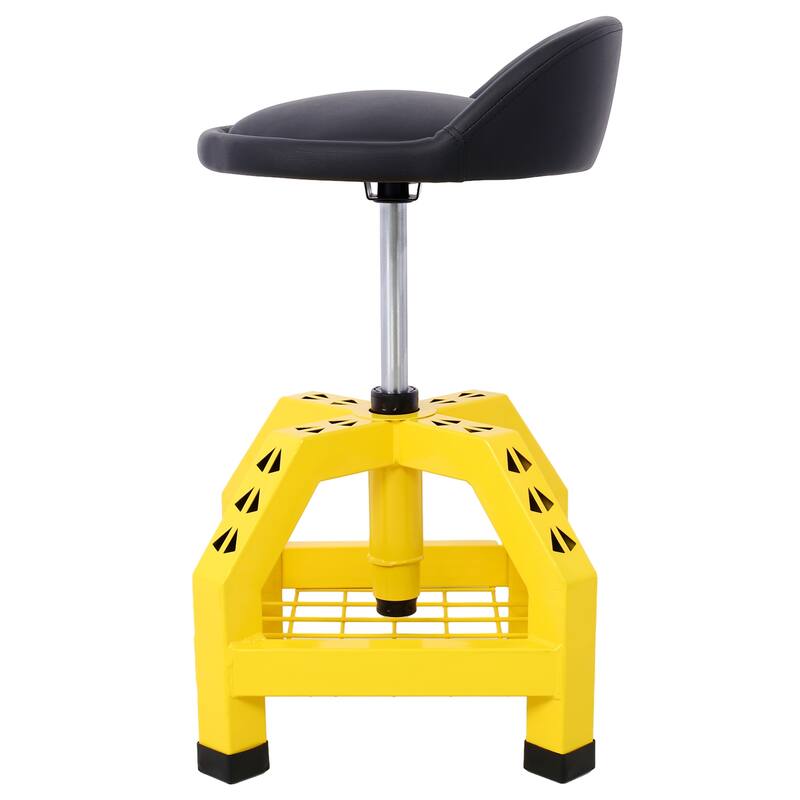 Pneumatic 360 Degree Swivel Stool, Mechanics Rolling Creeper Seat, Heavy Duty Rolling Mechanics Stool, Shop Stool with Casters