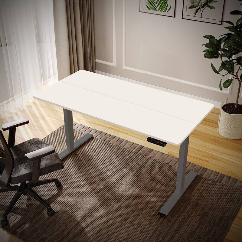 Electric Dual Motor Standing Desk, Adjustable 55x28-inch Workstation