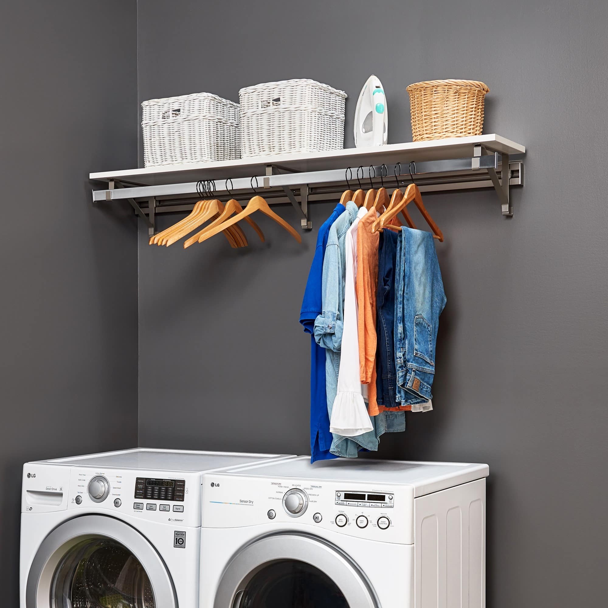 Arrange a Space LHS Laundry Room Single Shelf-Hang Kit - On Sale - Bed ...