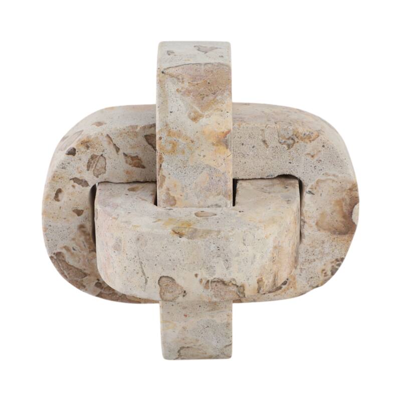 Stone Marble Decorative Object Interlocking Sculptural Form Accent