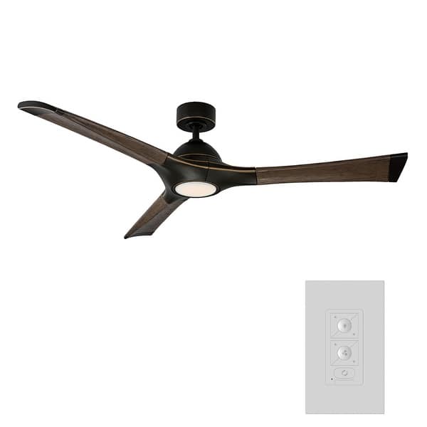 Woody 60 Inch Indoor Outdoor Smart Ceiling Fan With Led Light Overstock 25737944