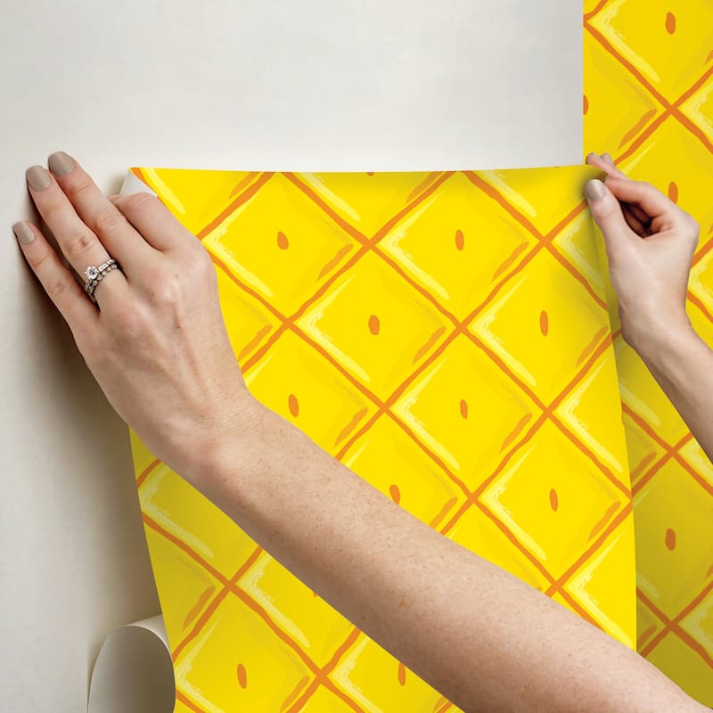 RoomMates SpongeBob SquarePants Pineapple Yellow Peel and Stick Wallpaper - N/A