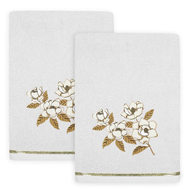 Authentic Hotel and Spa Turkish Cotton Maggie 2 PC Bath Towel Set - Silver
