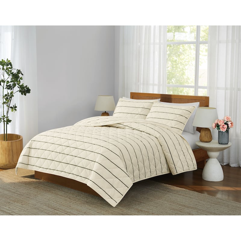 Brooklyn Loom Hayward Stripe 3 Piece Quilt Set