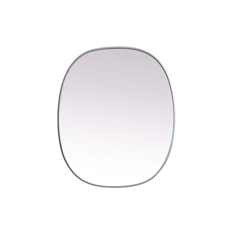 Indigo Home Metal Frame Oval Mirror 30x36 Inch - Silver