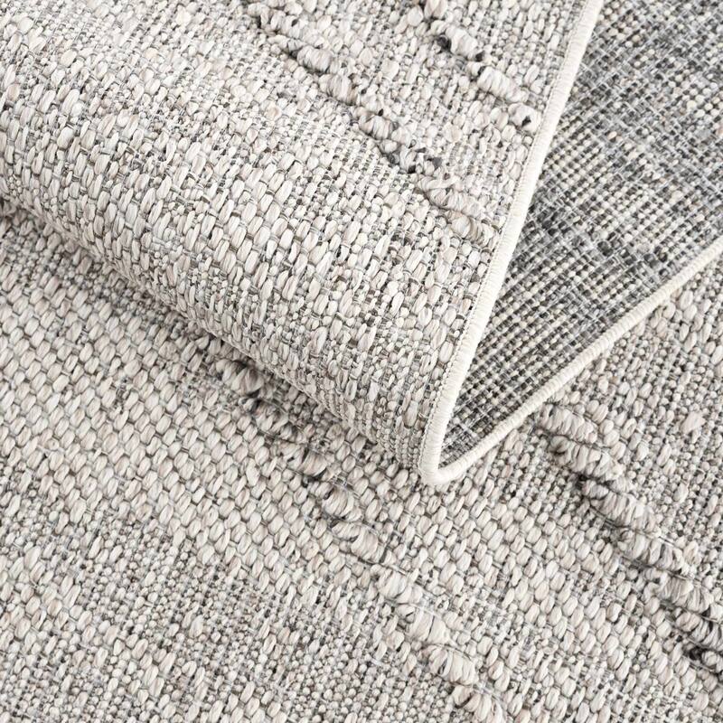 Hauteloom Butch Living Room, Bedroom Patio Outdoor Area Rug - Farmhouse - Taupe,Beige - 2' x 3'