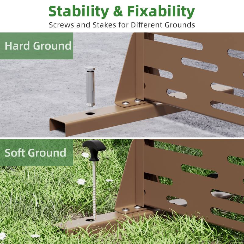 72" H×47"W Dovelina Black Outdoor Freestanding Metal Privacy Screen Decorative Garden Fence