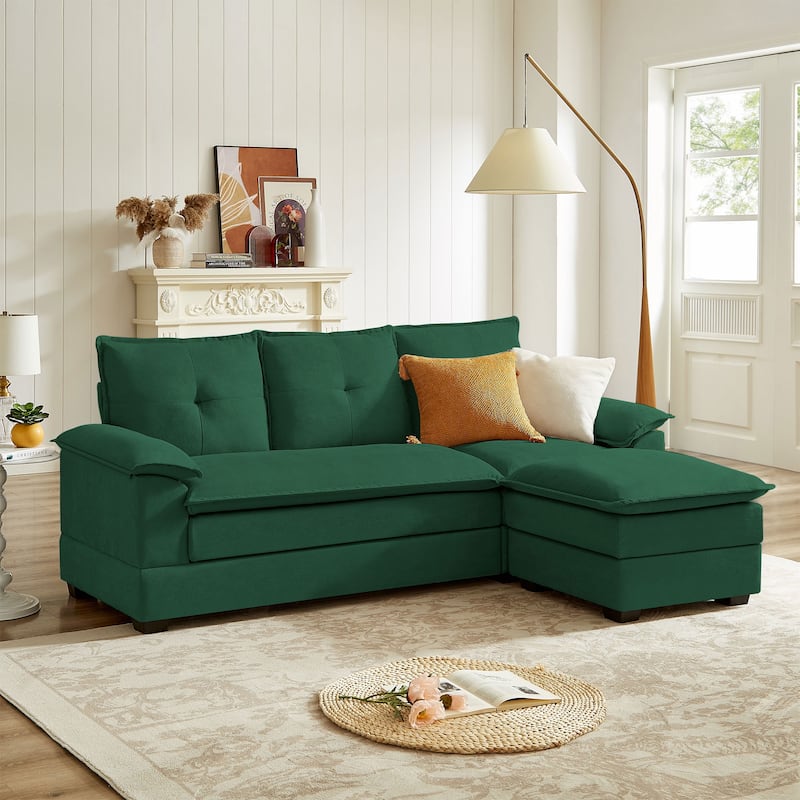 82.28 Inches L Shape Sectional Sofa with Cloud Seats for Living Room