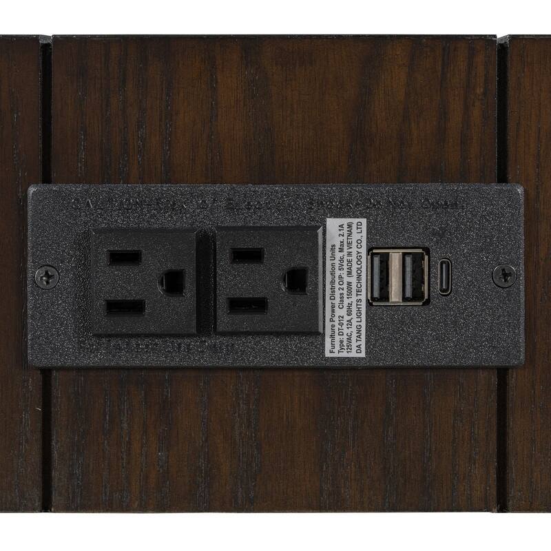 Modern 47.2" Wooden Console Table with Hidden Drawer and Side Power Outlet for Entryway or Living Room