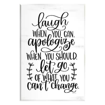 Stupell Industries Inspirational Life Quote Script Calligraphy Birch Pattern Wood Wall Art, Design by Imperfect Dust