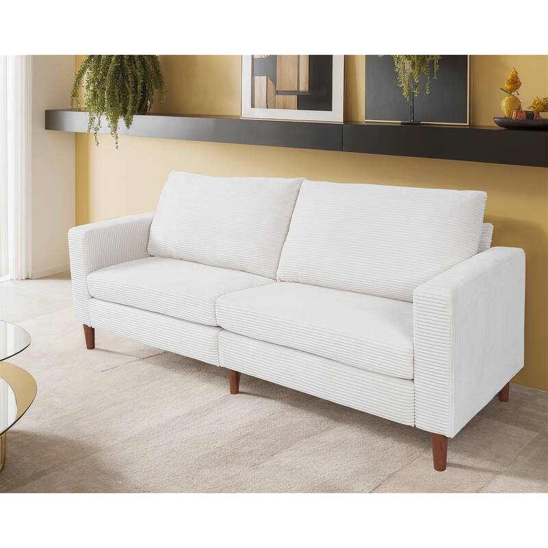 82 Inch Sofa, Comfy Sofa Couch Extra Deep Seats, Corduroy Couch for Living Room Loveseat Removable Sofa Cover Cushions