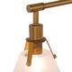 preview thumbnail 15 of 14, Coney Modern Glam 3-Light Gold Linear Bathroom Vanity Lights Frosted-glass Wall Sconces