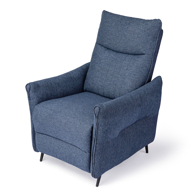 Glitzhome 41"H Fabric Push Back Recliner With Ergonomic Segmented Back