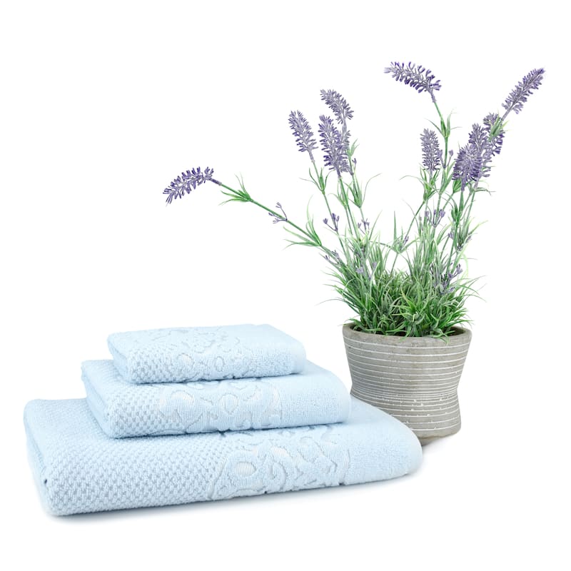 East'N Blue Galata Turkish Cotton Bath Towel Set (Set of 3) - (1 Bath Towel, 1 Hand Towel, 1 Washcloth)