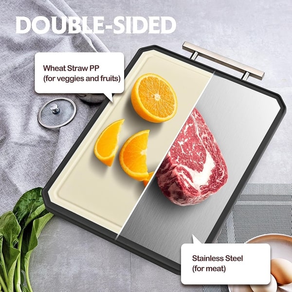 Double Sided Stainless Steel Cutting Board for Kitchen