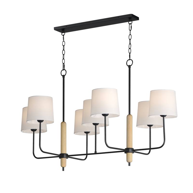 Maxim 11867OF Bozeman 7 Light 49" Wide Linear Chandelier - Natural Wood