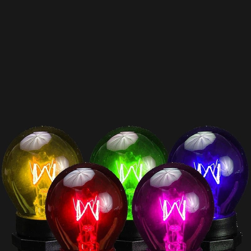 25 Pack S11 Outdoor Patio Globe Replacement Bulbs, Clear, C9/E17 Base - Multi