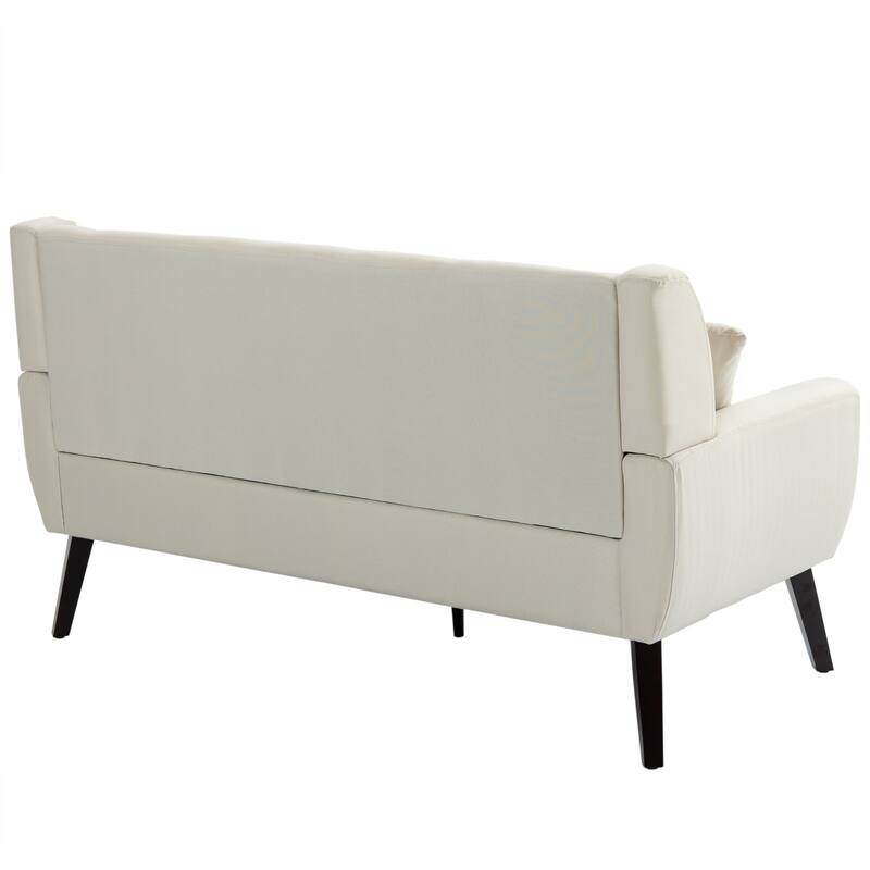 Modern Upholstered Faux Leather Tufted Armchair Linen Accent Chairs