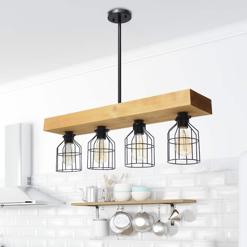 4 Light Rustic Cage Pendant