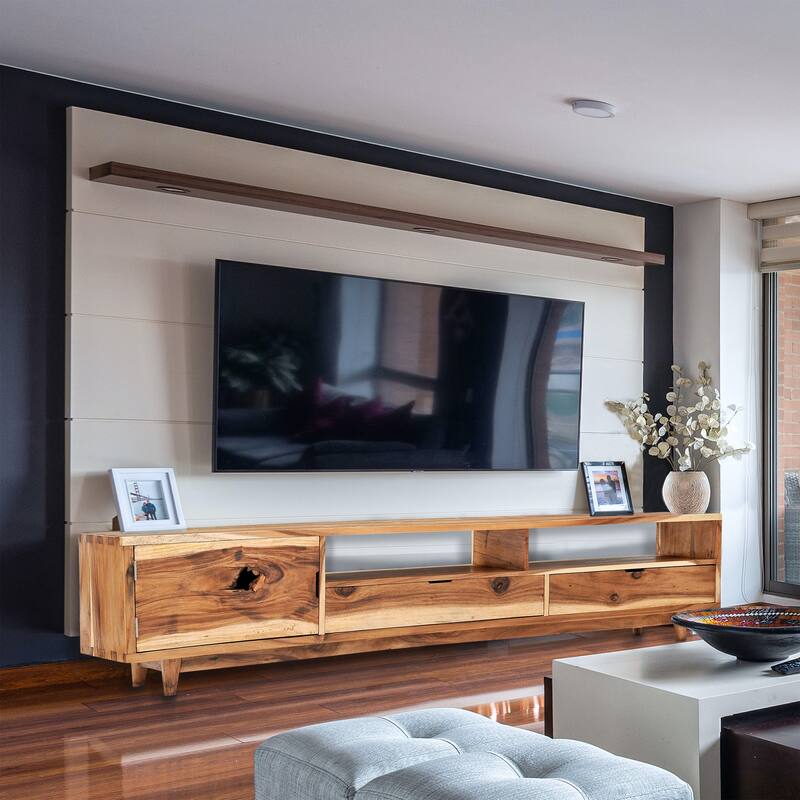 Naissus Live Edge Suar Wood Media Center with 1 door/2 drawers
