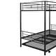 preview thumbnail 5 of 51, Industrial Design Twin Over Twin Bunk Bed,Versatile Metal Bunk Bed with Trundle,High Safety Guardrails,Easy-Glide Casters
