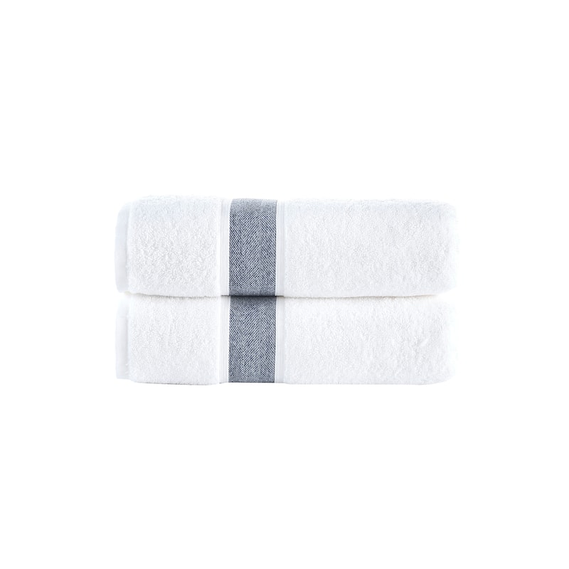 Brooks Brothers Ottoman Rolls 2 pcs Bath Towels - Navy