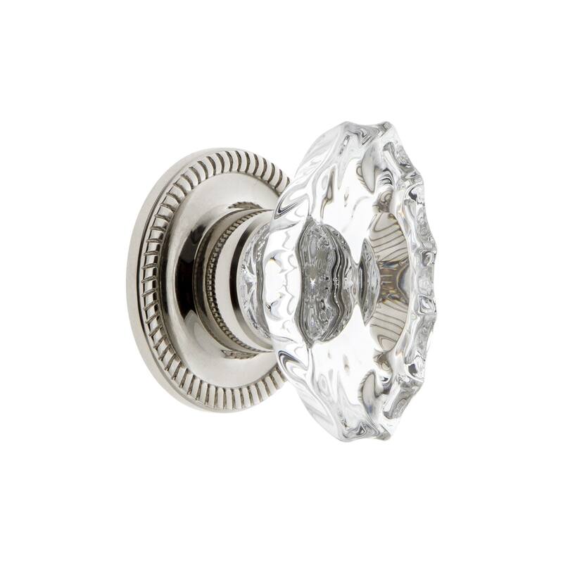 Grandeur BIAR-CRYS-KNOB-NEWP Biarritz 1-3/4" Crystal Fluted Vintage - Polished Nickel