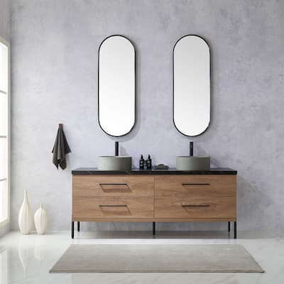Trento Bath Vanity with Sintered Stone Top with Concrete Sink (R)