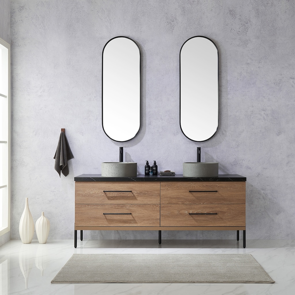 Trento Bath Vanity with Sintered Stone Top with Concrete Sink (R)