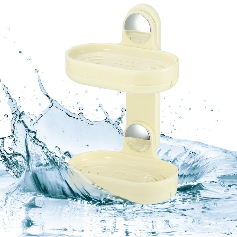 Double Layer Soap Holder Soap Dish for Shower Wall for Bathroom Kitchen