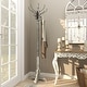 preview thumbnail 7 of 16, Gray Wood Vintage Style 12 Hook Scroll Coat Rack with Black Metal Hooks