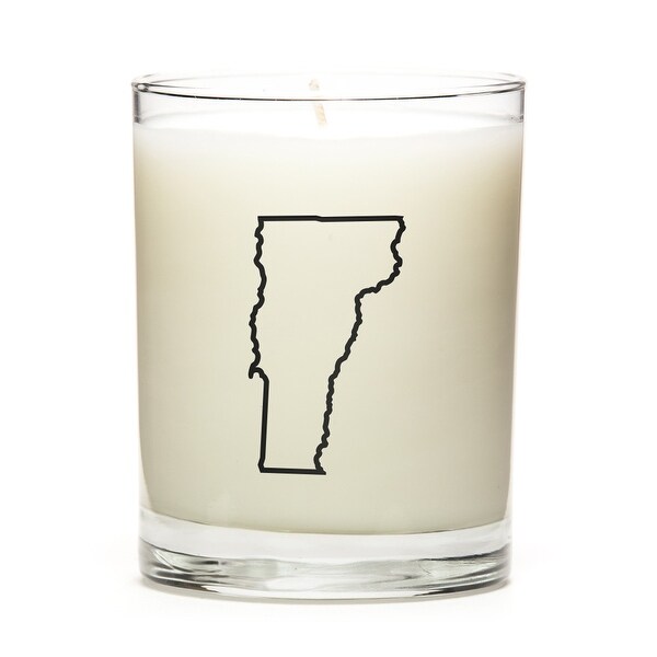 Custom Candles with the Map Outline Vermont, Pine Balsam