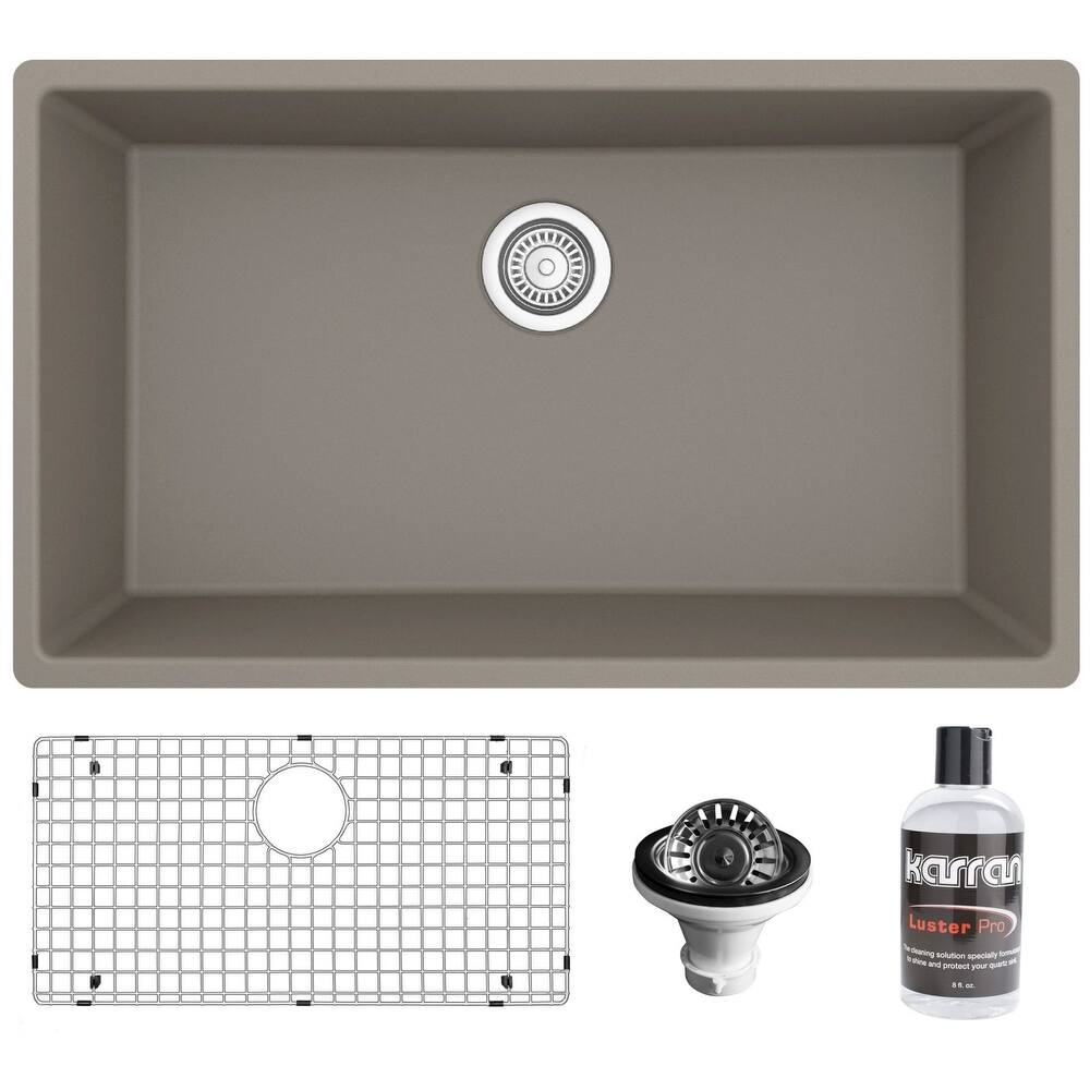 Karran USA QU-812-PK1 Quartz QU 32-1/4" Undermount Single Basin Quartz