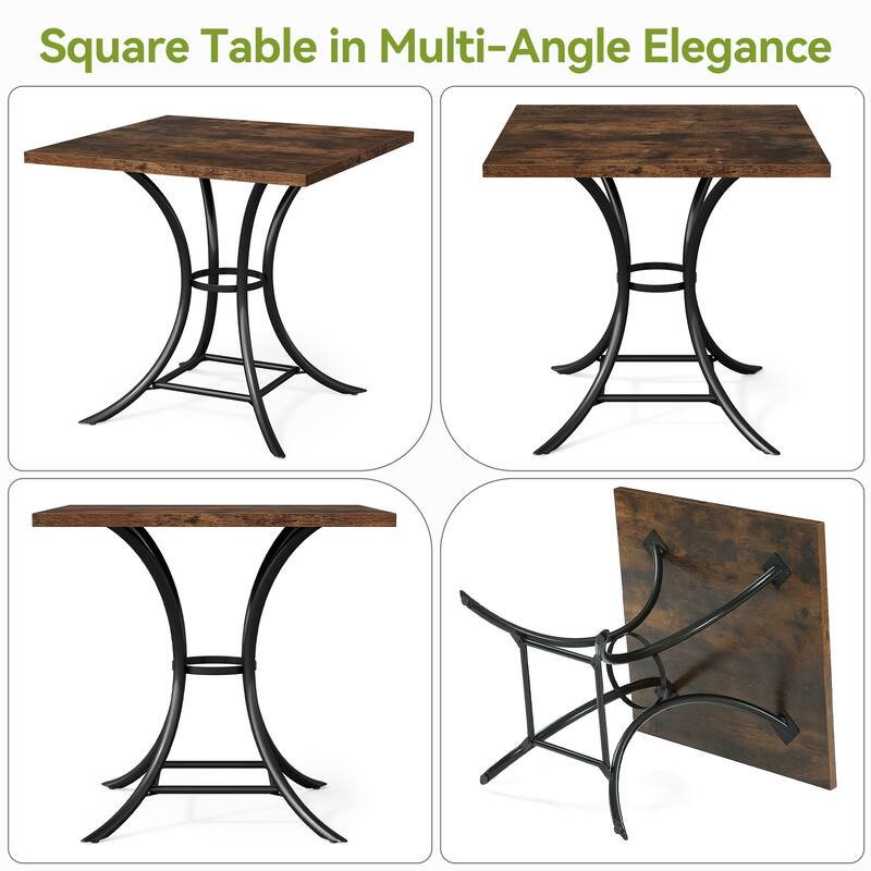 31.5" Square Dining Table, Farmhouse Dining Room Table