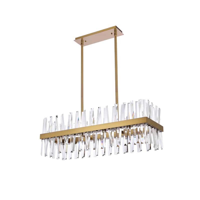Indigo Home 36 inch crystal rectangle chandelier light
