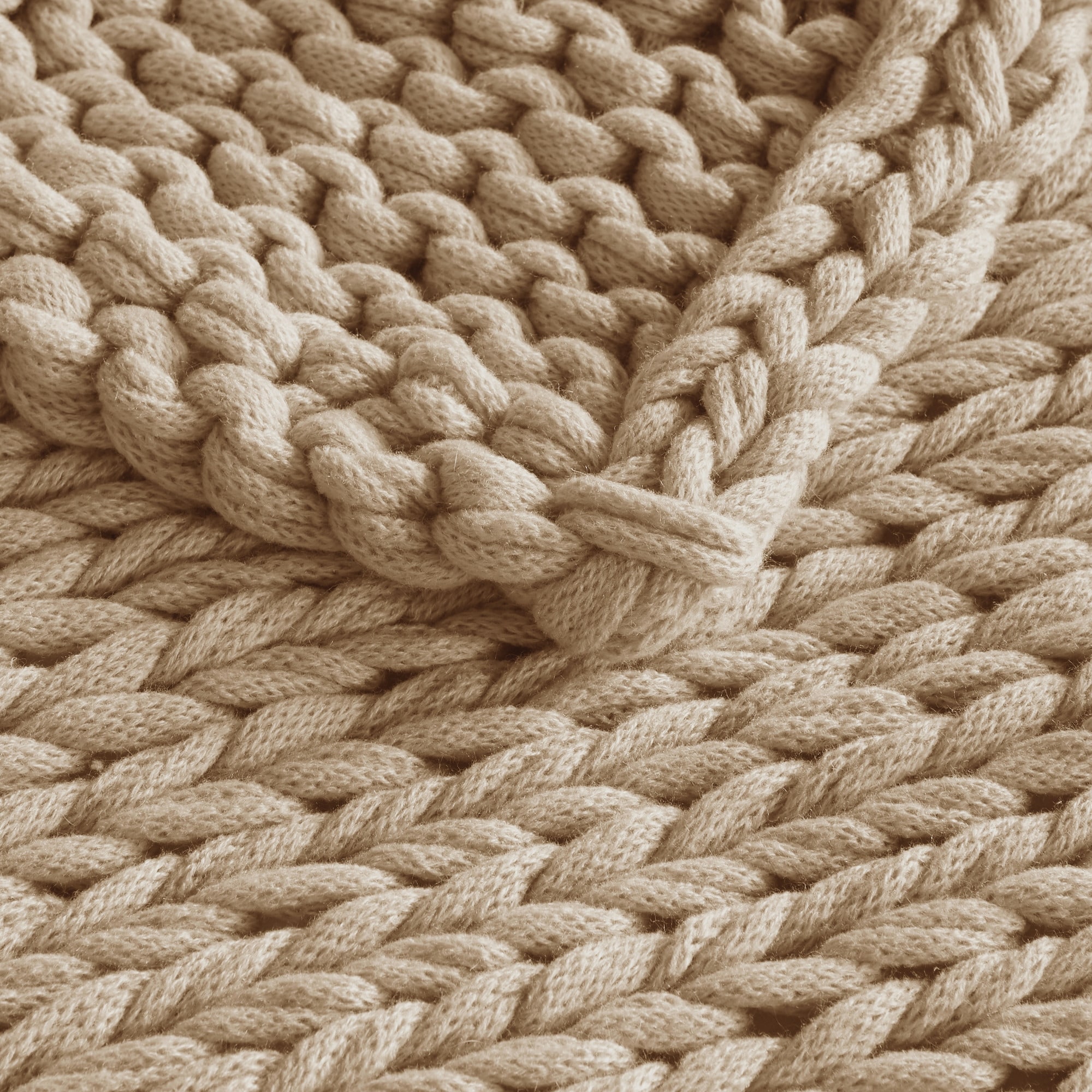 Madison Park Hand Made Chunky Double Knit Throw Blanket Bed Bath Beyond 25768456