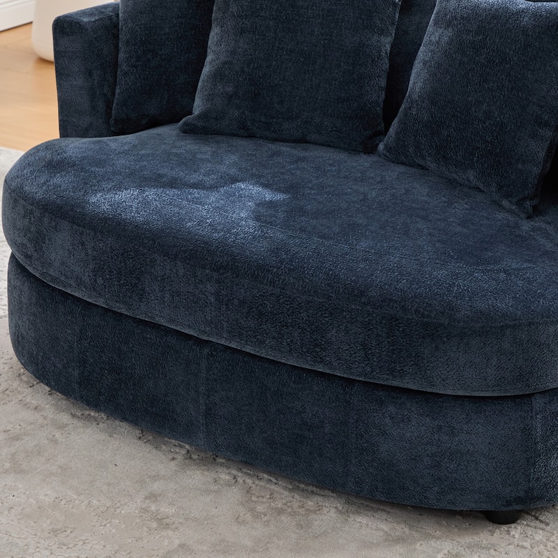 55.1" W Accent Barrel Chair,Modern Oversized Sofa Chair with 5 Pillows