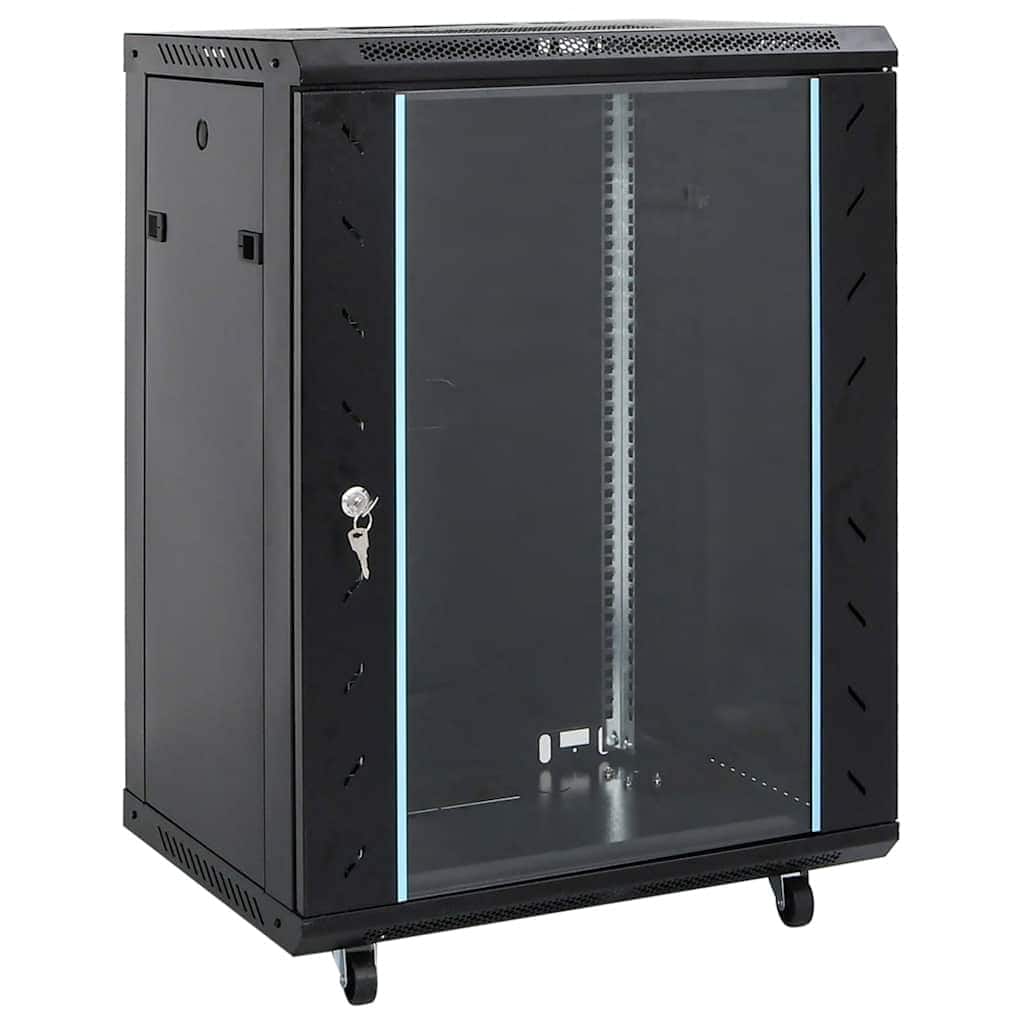 vidaXL 15U Network Cabinet 19" IP20 Black 23.6" x 17.7" x 33.9" - 23.6" x 17.7" x 33.9"