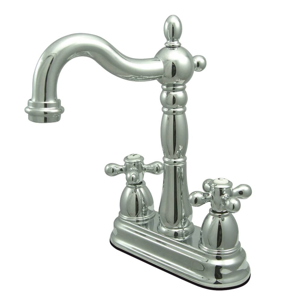 Kingston Brass Heritage Centerset Bar Faucet with Metal Cross Handles