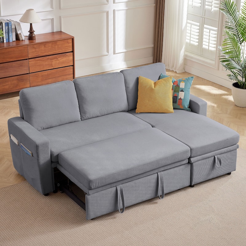 78.94" Striped Fabric Sleeper Sofa