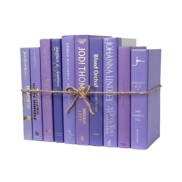 slide 2 of 3, Decorative Books - Lilac Breeze Book Bundle - 1 Foot of Purple Books