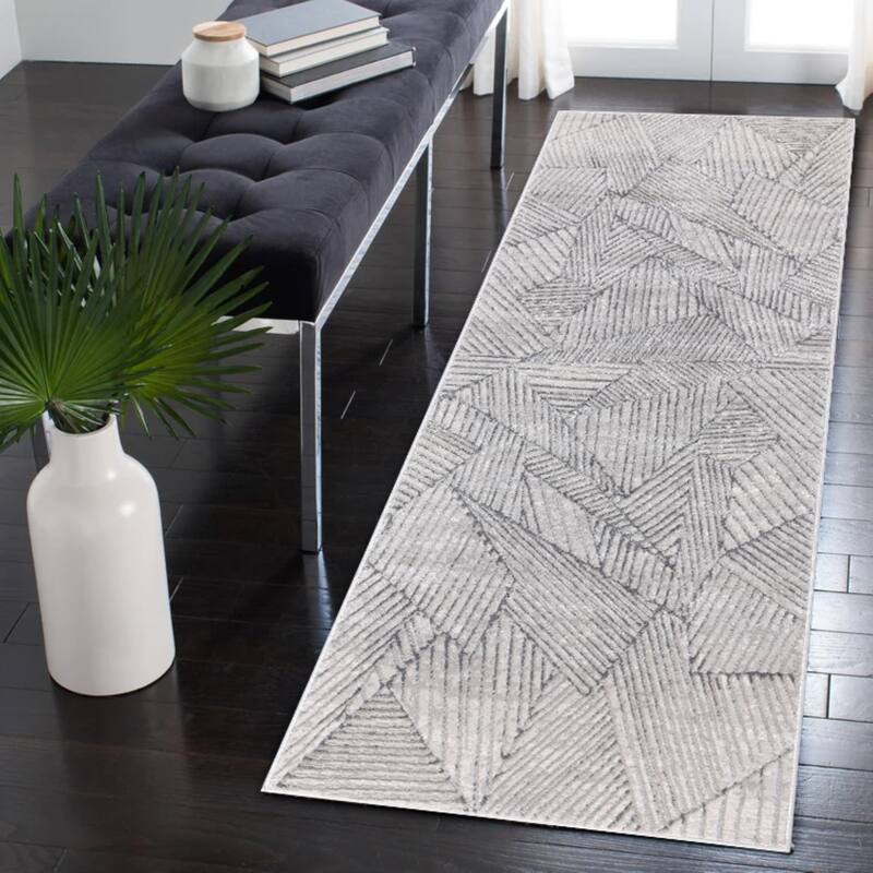Nevada Collection Abstract Geometric Neutral Area Rug