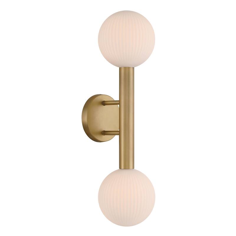 Minka Lavery 2990 Fenton 2 Light 22" Tall Wall Sconce with Ribbed - Legacy Brass