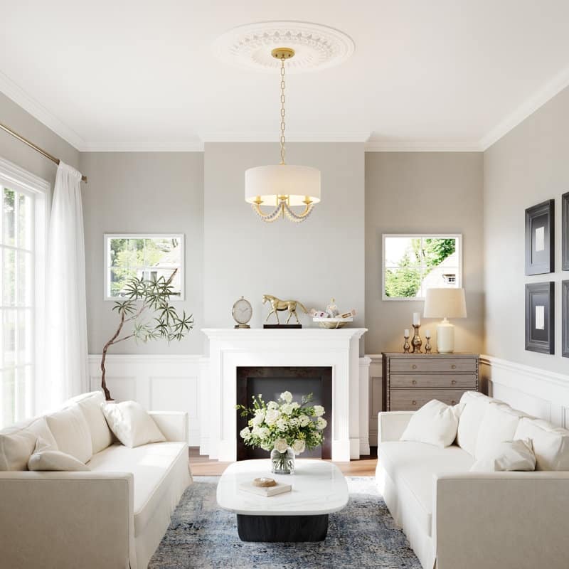 Acroma - 4 Light Steel Dimmable Drum Chandelier - N/A