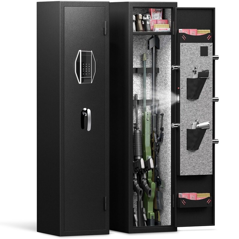 Quick Access Password 3-4 Gun Safe, Metal Rifle Safe Locker with 2