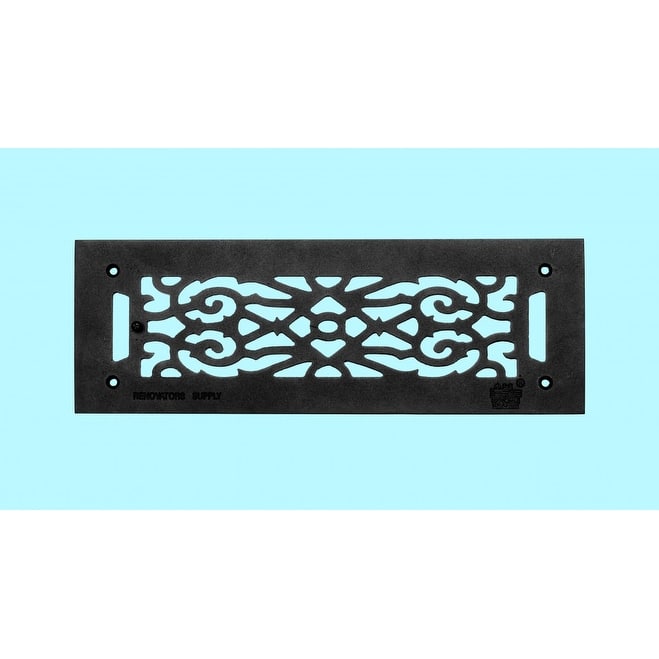 Black Air Vent Registers, Grilles & Vents 16 in X 5.5 in. Cast Aluminum Wall/Ceiling/Floor Vent Register Renovators Supply