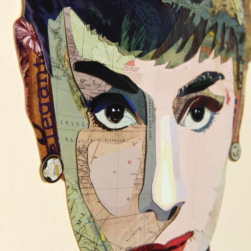 Empire Art "Audrey" Alex Zeng's dimensional collage, under glass & a black shadow box frame