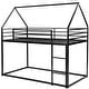 preview thumbnail 4 of 16, Modern Black Twin over Twin Timeless Design House Bunk Bed With Built-in Convertible Ladder