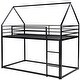 preview thumbnail 8 of 26, Twin House Bunk Bed with Slide, Ladder, and Guardrails, Metal Frame, Black